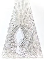 Fournisseur de dentelle de Guangzhou, tissus de dentelle africains, fleurs 3D, appliques brodées pour tissu de mariée