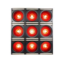 9 pièces 40W RGBW Matrice à triple intégration DMX, Projecteur de scène à effets de réverbération, blanc chaud et froid, stroboscope et flash