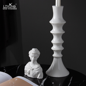 New design <span class=keywords><strong>bianco</strong></span> casa moderna decorativi in ceramica supporto di candela di nozze candeliere per la tavola di nozze centrotavola - Product Image 3