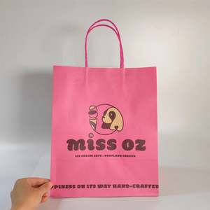 Bolsa de Papel Kraft Marrón Económica, Reciclada, con Logotipo Personalizado Impreso, para Compras, con Asas - Product Image 5