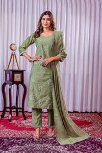 ARTRIDDHS Venta al por mayor Formal Kurti Set con pantalón y Dupatta Fabricado en India - Product Image 5