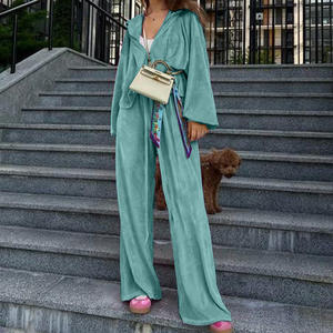 <span class=keywords><strong>Traje</strong></span> Casual <span class=keywords><strong>para</strong></span> Mujer de 25 Años, Estilo Otoño, con Cordón Dorado, Cierre de Cremallera, Holgado, Liso, con Lazo, <span class=keywords><strong>para</strong></span> AliExpress 23116 - Product Image 2