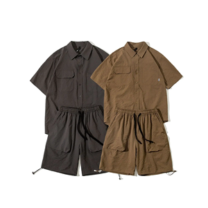 Abito da <span class=keywords><strong>uomo</strong></span> stile estivo Casual di alta qualità in cotone 100% traspirante Plus Size Shorts <span class=keywords><strong>tute</strong></span> tinta unita - Product Image 1