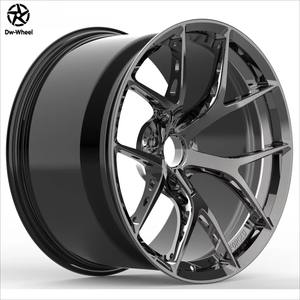 Jantes de course concaves forgées sur mesure, chromées, brossées noires, polies haute brillance, 5X112 5X120 pour BMW Audi Tesla, 18 19 20 21 22 23 pouces - Product Image 1