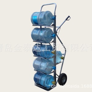 Chariot à eau à 6 niveaux en acier thermolaqué, chariot à outils mobile avec 2 roues pour le transport d'eau minérale - Product Image 1