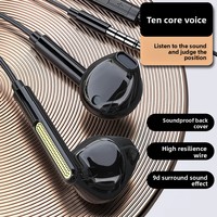 Casque filaire intra-auriculaire 35 mm pour gaming et karaoké avec construction métallique, cordon de 120 mm, basses puissantes et suppression du bruit pour PC