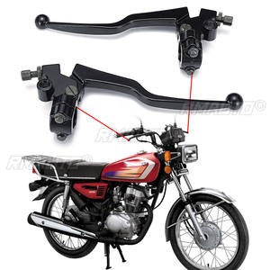 2 leviers de frein et d'embrayage en aluminium pour moto, noirs, compatibles avec Honda CG 125, leviers de frein et d'embrayage en alliage pour moto, câble de frein avant - Product Image 2