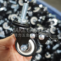 1.5 "2" 2.5 "3" 4 "5" pouces vis M8 M10 M12 PVC roulettes roues industriel Double roulement PP roulette noir meubles chariot frein pivotant