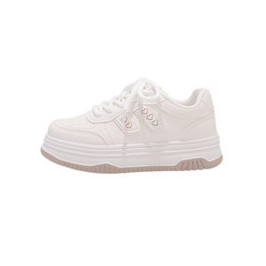 Zapatos de Tacón Medio para Mujer, Blancos, con Plataforma Gruesa, Resistentes al Desgaste, Versátiles y Elegantes, de Punta Redonda, Sintéticos - Product Image 5