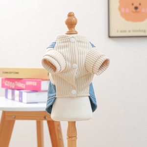 Haustierzubehör Großhandel Herbst Winter Haustierkleidung Kleine Welpen Hundebekleidung Niedliche Herz-Denim-Haustierjacke - Product Image 6