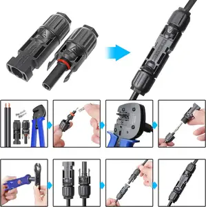 Konektor Panel surya tahan air IP67 1000V 30A konektor adaptor kawat surya pria/wanita untuk menghubungkan Panel surya