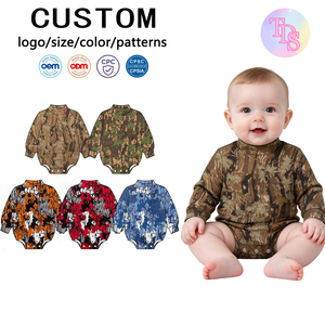 Pre-venta: Ropa para bebés con estampado de camuflaje de ramas forestales, pelele burbuja con cuello simulado para bebés, venta al por mayor de ropa para bebés - Product Image 1