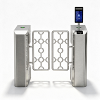 Barrera Abatible de Acero Inoxidable a Precio de Fábrica, Puerta Giratoria Automática con Lector de Tarjetas RFID y Sistema de Control de Acceso