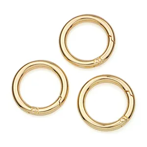 High Quality Custom Metal Snap Gate O Ring Spring Bag Round Carabiner Spring Ring 25mm Gold O Ring Spring Gate Clasp Hooks