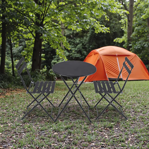 Table à manger pliante en fer personnalisée, <span class=keywords><strong>chaise</strong></span> simple, café, magasin de thé au lait, table de négociation pour les loisirs en plein air, style panneau de bois - Product Image 6