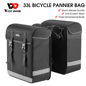 Sac de Selle Arrière Double pour Vélo WEST BIKING, Grande Capacité 33L, pour Voyages en Plein Air et Sports, Sacoches Doubles pour Porte-Bagages Arrière - Product Image 6