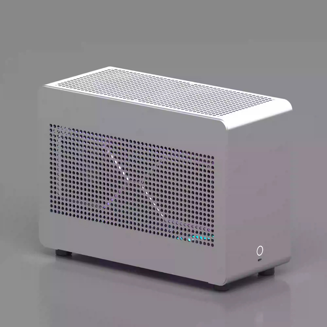 Portable A4 SFX ITX Vertical PC Case Aluminum Build with Tempered Glass Side 240mm Water Cooling Ready