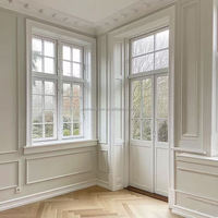 Aluminium-Französische Türen Außentüren für Häuser Wärmeisolierte Glastür Bogenfenster für Innenhof Badezimmer Terrasse