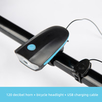 Lampe frontale de vélo rechargeable lampe de poche d'équitation de nuit klaxon électrique équipement d'équitation phare de vélo