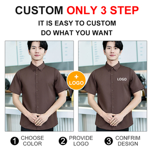 Wholesale Customized Logo Restaurant Bar Work Shirt Hotel Housekeeping Uniform Unisex Waiter Shirts Polo Shirt for Waiter - Product Image 4