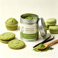 Poudre de thé vert matcha de qualité cérémonielle, marque privée, prix de gros OEM, matcha vanille en boîte de conserve 30g 3A-6A