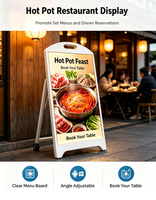 Panneau LED pliable portable avec roues, affiche numérique LED intelligente Android pour la publicité extérieure commerciale