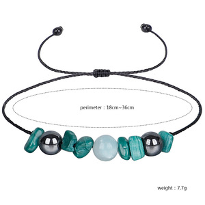 Pulsera Unisex Transfronteriza de Nueva Colección con Cuentas de Cristal y Estrás, de <span class=keywords><strong>Crisocola</strong></span>, Hematita y Amazonita, con Hilo Encerado, con Significado de Confianza - Product Image 5