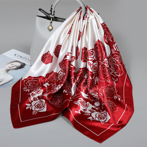 Polyester satin dài hoa in khăn cho phụ nữ-Trọng lượng nhẹ - Product Image 4