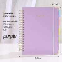 Agenda scolaire 2027 A5, reliure spirale, agenda hebdomadaire et mensuel, couverture en simili cuir, logo personnalisé, carnet avec index mensuels