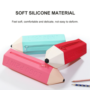 <b>School</b> Supplies for Students Stationery Flexible Custom Silicone Pencil case Pouch Crayon Shaped <b>Bag</b> Pencil case with logo - Product Image 2