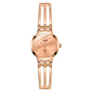 Envío Directo HALEI Reloj de Cuarzo para Mujer con Aleación Dorada, Esfera Verde, Correa de Acero Inoxidable, Elegante Reloj Analógico de Moda al por Mayor - Product Image 1