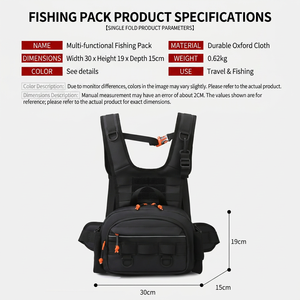 US spot Camouflage Fishing <b>Chest</b> Pack Waterproof Tactical Fly Fishing Bag Multi Pocket Vest <b>Storage</b> for Hiking Hunting - Product Image 5