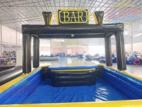 Bar flottant gonflable avec sièges, pub publicitaire portable, bar en PVC imperméable avec souffleur d'air pour une utilisation en piscine extérieure