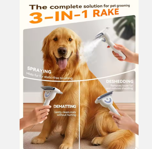 NOUVEAU Produit Brosse à vapeur pour animaux de compagnie Peigne de massage des cheveux auto-nettoyant Brosse de toilettage à vapeur électrique - Product Image 3