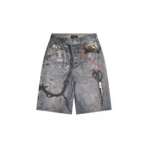 Su misura Trompe L'oeil cintura con stampa toppe Vintage in Denim in Denim Shorts per <span class=keywords><strong>uomo</strong></span>-per l'estate - Product Image 6