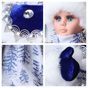 تصميم جديد لدمية ديد موروز وسنيغوروتشكا الروسية الراقصة الموسيقية باللونين الأزرق والأبيض، لعبة كهربائية من مصنع SOTE موديل 1315B - Product Image 5