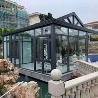 Véranda moderne préformée personnalisée en aluminium Serre indépendante imperméable Cour Verre creux en vente