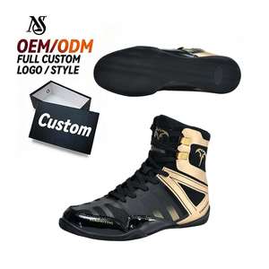 Bottes de lutte et de boxe professionnelles noires et dorées pour hommes, chaussures d'entraînement unisexes respirantes pour la gym, les squats et la musculation - Product Image 1