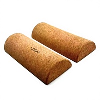 Rouleau de liège naturel demi-ronde D100x300mm, base plate antidérapante pour yoga, équilibre, massage, logo personnalisé, vente en gros, marque TIANLEI