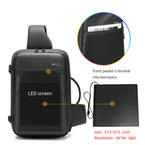 تصميم الأزياء LED حقيبة رافعة الديناميكي شاشة LED للماء Crossbody ، BackBag المتحركة ضوء LED عرض حقيبة EL المنتجات LED حقيبة - Product Image 3
