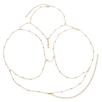 Chaîne de corps sexy à pampilles, design européen et américain, bijou de poitrine pour bikini, idéal pour les vacances à la plage - Best-seller transfrontalier