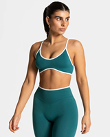 Ensemble de sport uni avec logo personnalisé, combinaison de yoga sans couture dos nu, respirante, séchage rapide, tenue de fitness pour la course en extérieur pour femmes
