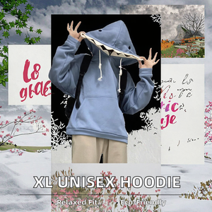 Sweat à capuche unisexe extra large en molleton 100 % coton écologique pour l'automne, coupe ample tricotée unie, personnalisable avec logo imprimé, pour hommes et femmes - Product Image 2