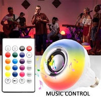 Ampoule LED RGB E27 12W avec haut-parleur, changement de couleur, multicolore, décorative, avec télécommande pour fêtes et maison