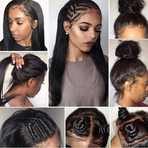 Perruque de cheveux lisses en soie pour femmes noires, perruques frontales en dentelle Hd cheveux vierges humains, perruques de cheveux humains brésiliens en vison 100% en gros - Product Image 5