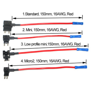 4 loại cầu chì vòi 12V xe thêm một mạch cầu chì tap Kit tiêu chuẩn mini micro2 cấu hình thấp 16awg cầu chì tap Adapter - Product Image 2