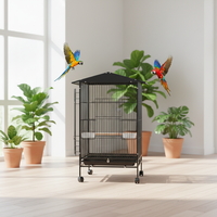Cage à oiseaux personnalisable en métal résistant à la rouille, grande cage à 4 roues pour perroquets, canaris, ara, perruches, villa pour oiseaux de compagnie