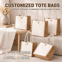 Sac fourre-tout en toile de lin personnalisé avec motif lettres, poignée en corde, pliable, taille moyenne, portable, pour usage quotidien, sac cadeau en stock en Chine