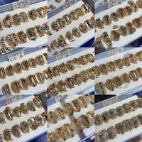 13531 xuping Cincin Berlapis Emas 18k Model Cluster Iced Out Terlaris Grosir dari Cina, Perhiasan Fashion, Cincin Cluster
