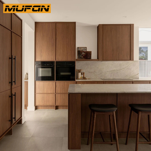 Set Completo di Mobili da <span class=keywords><strong>Cucina</strong></span> Japandi in <span class=keywords><strong>Noce</strong></span> su Misura Stile Wabi-Sabi Giapponese con Progetti CAD 3D Gratuiti - Produzione - Product Image 2